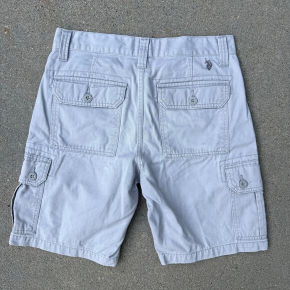 US Polo Assn Beige Cotton Cargo Shorts - Size 30 - Picture 3 of 6
